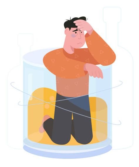 sad alcoholic man